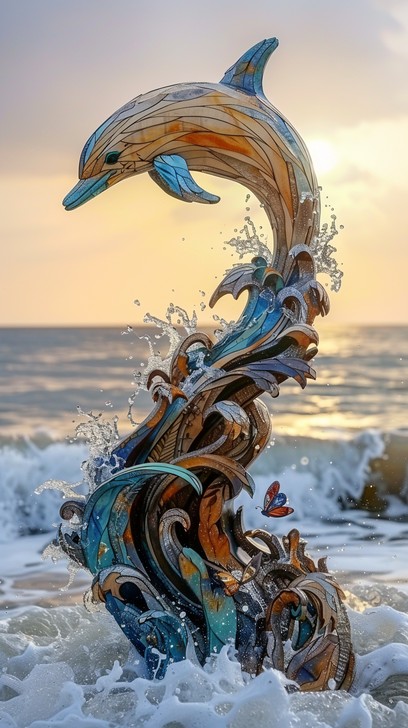 Free Oceanic Artistry Display Image - Dolphin, Ocean, Sculpture ...