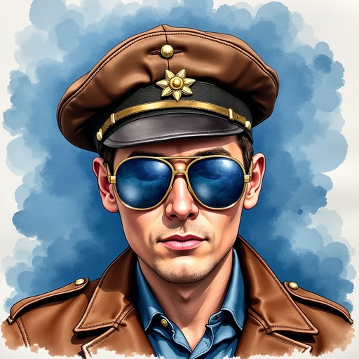 Free Vintage Aviator Portrait Image - Pilot, Aviator, Watercolor ...