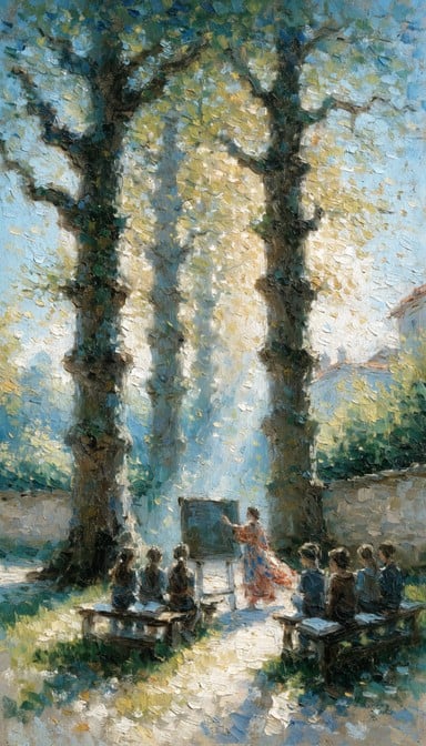 Free Learning Beneath Trees Image - Impressionist, Painting, Outdoor ...
