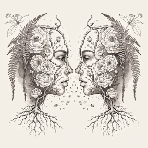 Free Botanical Love Portraits Image - Botanical, Illustration, Faces ...