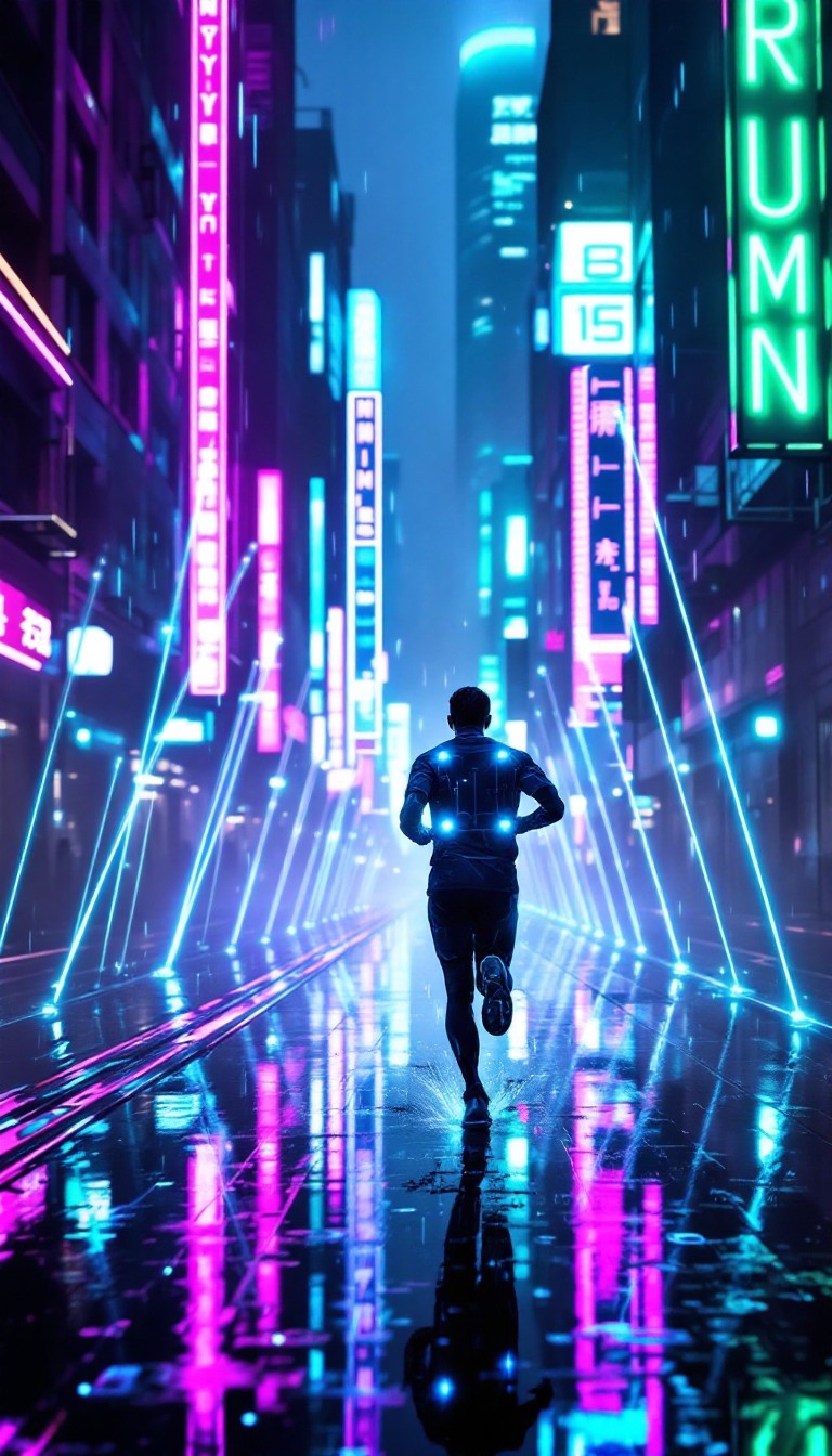 Free Neon Runner Sprinting Image - Cyberpunk, Neon, Runner | Download ...