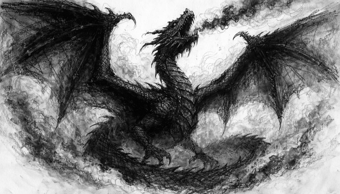 Free Charcoal Dragon Sketch Image - Dragon, Charcoal, Sketch | Download ...