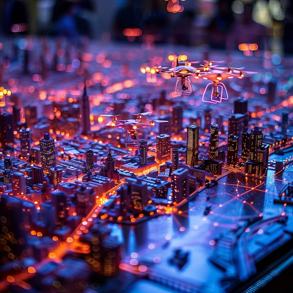 Free Drone Over Cityscape Image - Drone, Cityscape, Neon | Download at ...
