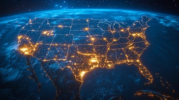 Free Illuminated USA map Image - Usa, Map, Lights | Download at StockCake