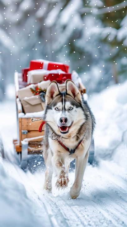 Free Holiday Husky Delivery Image - Winter, Snow, Husky | Download at ...