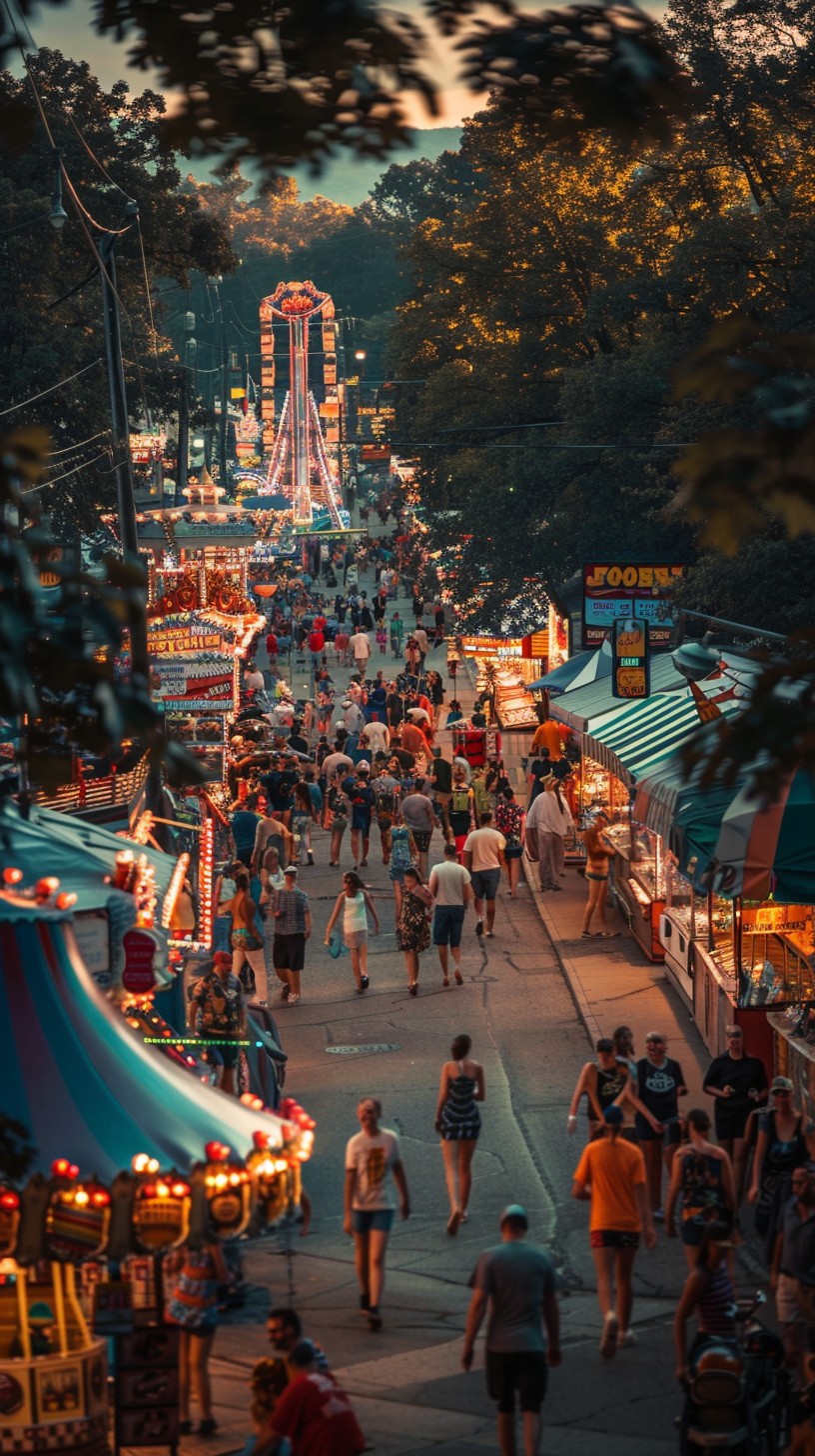 Free Bustling Fairground Evening Image - Fairground, Evening, Crowd ...