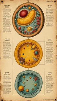 Ancient Cellular Design Free Vintage Cell Diagram Image - Cell, Biology, Organelle | Download ...