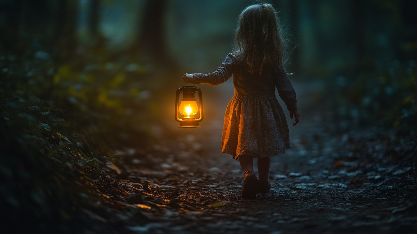 Free Girl Holding Lantern Image - Girl, Lantern, Forest | Download at ...