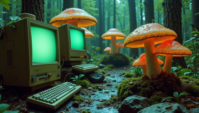 Forest Computer Tech Room Free Digital Forest Relics Image - Computer, Mushrooms, Forest ...