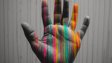Free Colorful Palm Lines Image - Hand, Color, Stripes | Download at ...