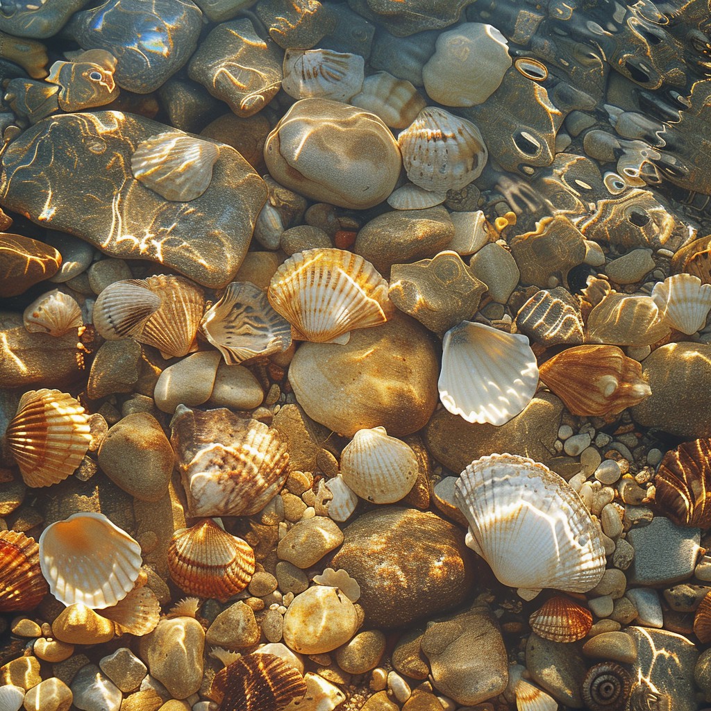 Free Sunlit Seashell Assortment Image - Seashells, Pebbles, Underwater ...