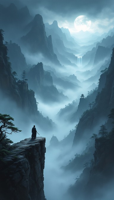 Free Solitary Mountain Wanderer Image - Illustration, Anime, Mountains ...