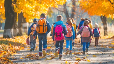Free Autumn School Outing Image - Autumn, Children, School | Download ...