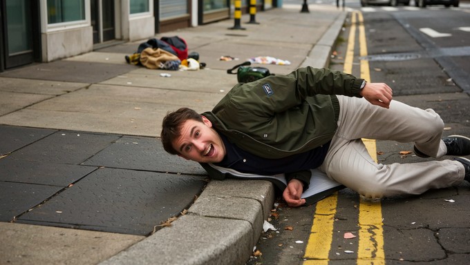 Stumblingly Free Sidewalk Trip Surprise Image - Stumbling, Tripping, Falling ...