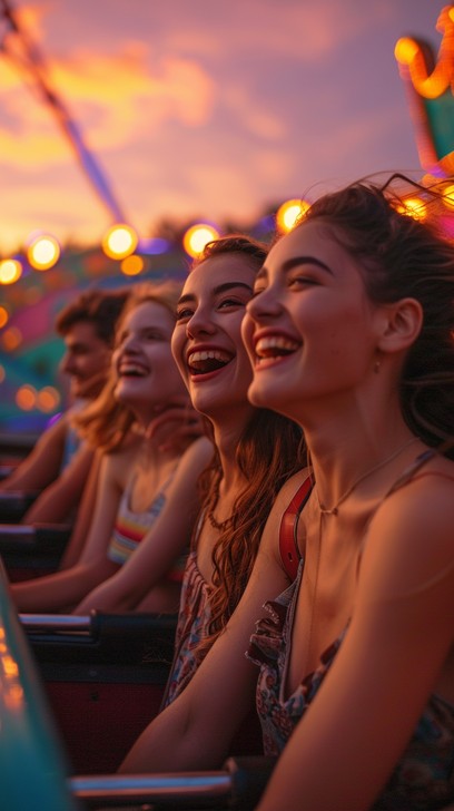 Free Joyful Amusement Ride Image - Amusement Park, Friends, Laughter ...