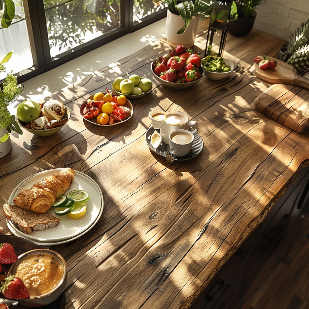 Free Sunny Breakfast Spread Image - Sunlight, Breakfast, Wooden ...