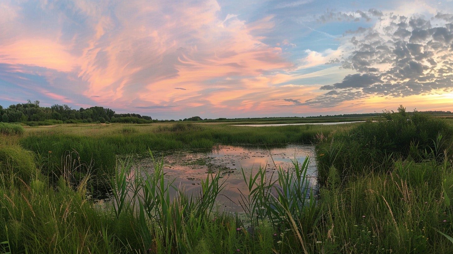 Free Sunset Marsh View Image - Sunset, Marsh, Water | Download at StockCake