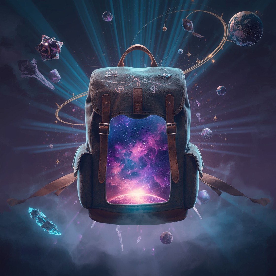 Free Magical Floating Backpack Photo - Backpack, Cosmic, Fantasy ...