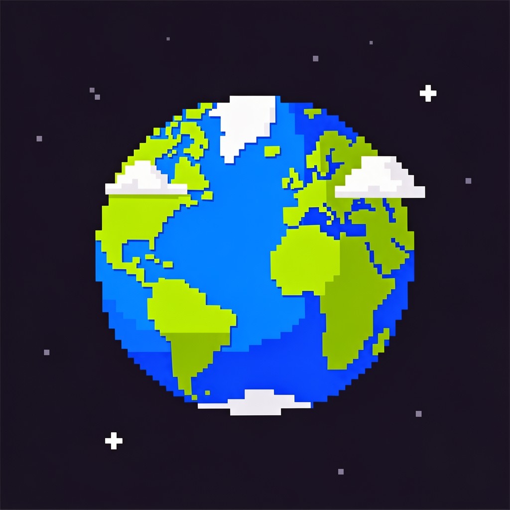 Free Pixel Planet Earth Image - Pixel, Planet, Earth | Download at ...