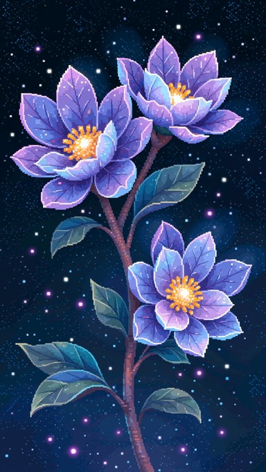 Free Ethereal Pixel Blossoms Image - Pixel, Flowers, Purple | Download ...