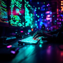 Free Neon Code Matrix Image - Coding, Cyberpunk, Neon | Download at ...