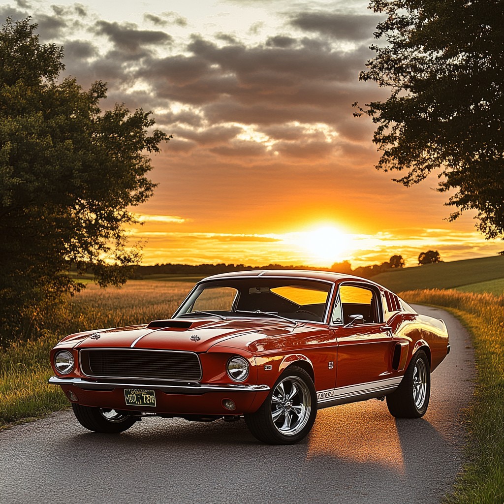 Free Classic car sunset Image - Sunset, Mustang, Classic | Download at ...