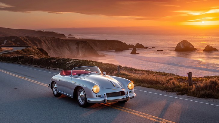 Free Sunset coastal drive Image - Sunset, Coastline, Convertible ...