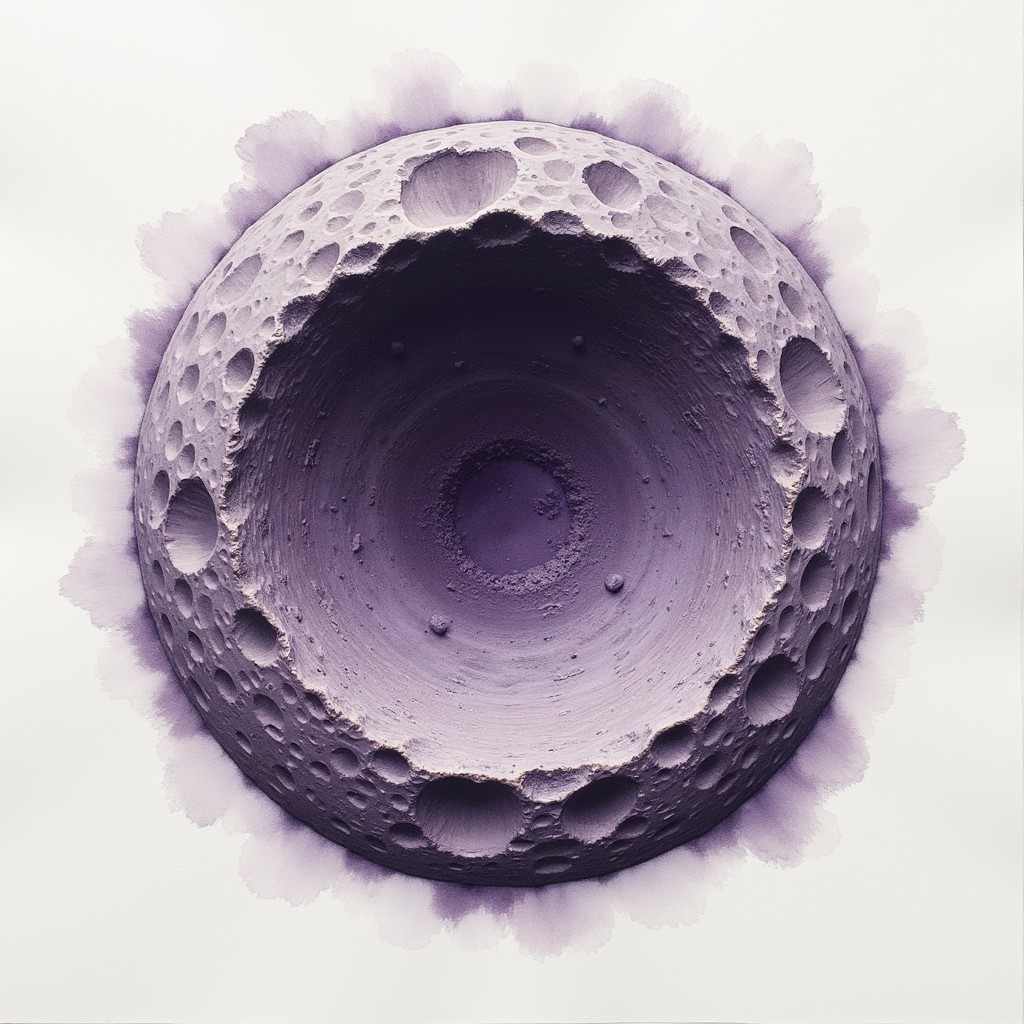 Download Purple Moon Basin Image - Lunar, Crater, Watercolor