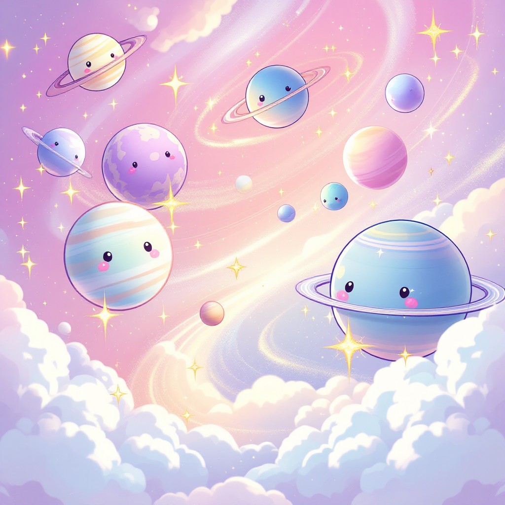 Free Kawaii Space Friends Image - Kawaii, Planets, Space | Download at ...
