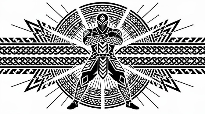 Abstract Warrior Pattern Free Tribal Warrior Protection Image - Warrior, Blackwork, Tribal ...