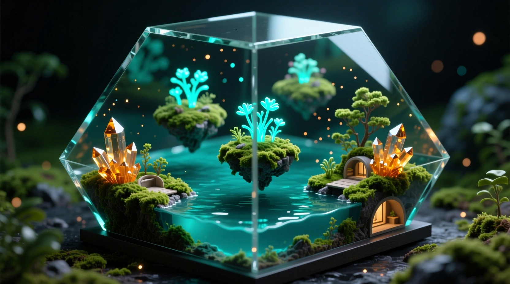 Free Luminous Crystal Ecosystem Image - Terrarium, Ecosystem, Crystal ...