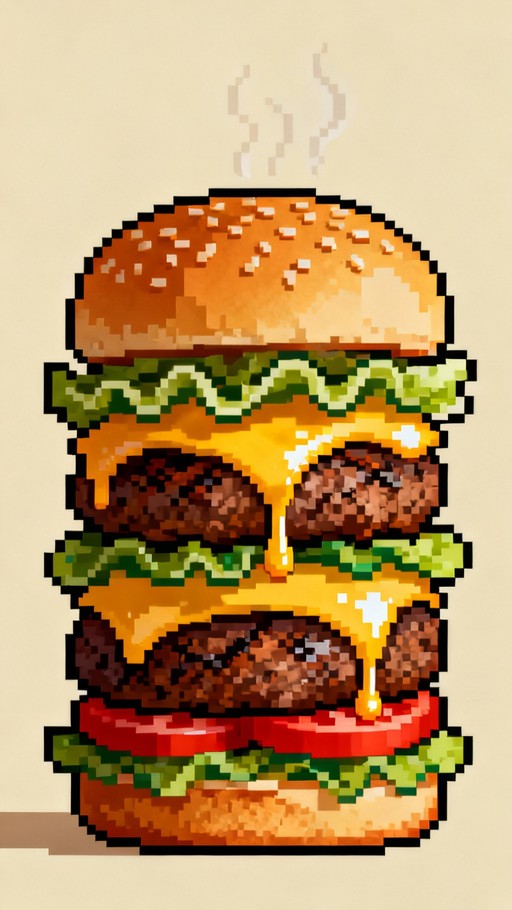 Free Pixel Burger Stack Photo - Burger, Pixel, Cheeseburger | Download ...