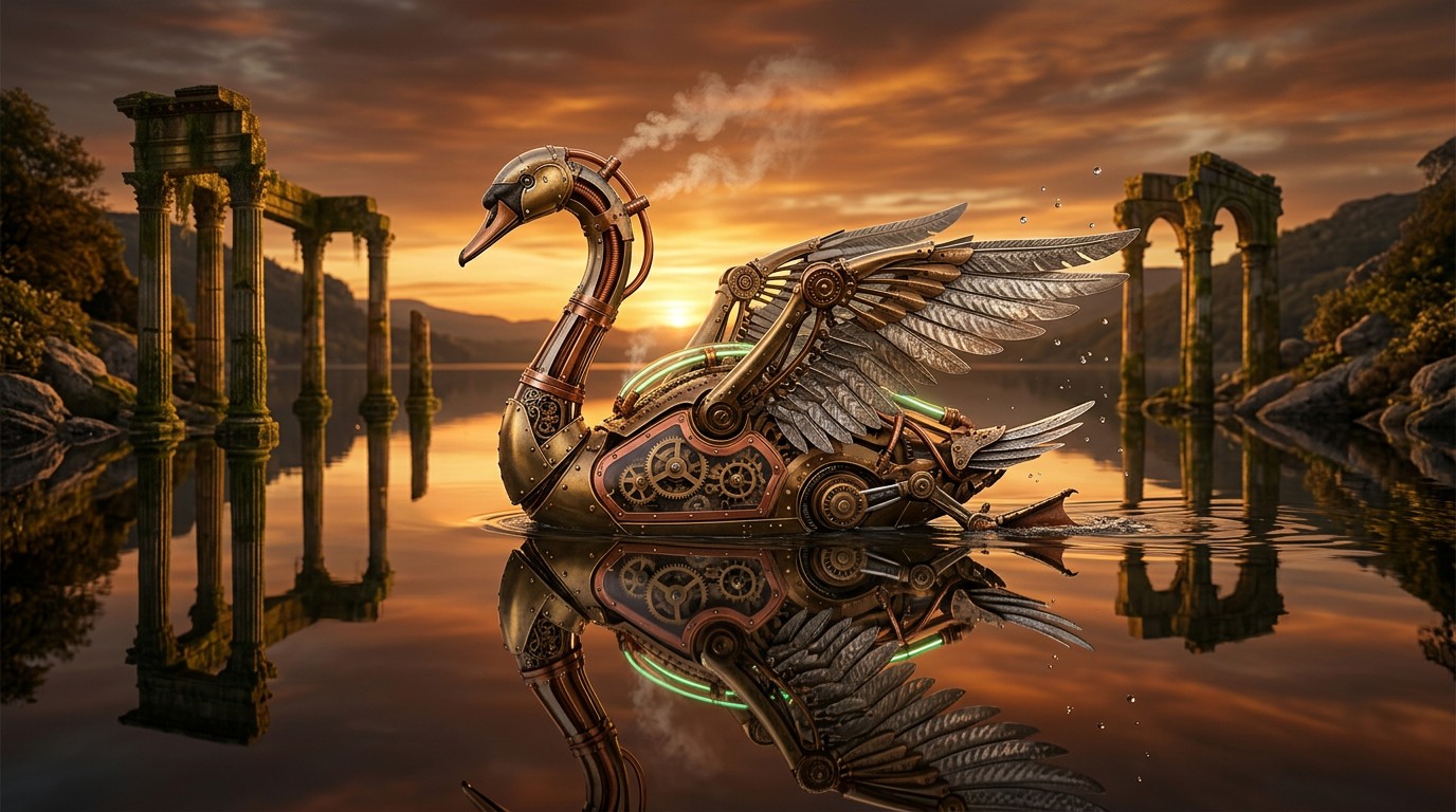 Free Steampunk Swan Twilight Image - Steampunk, Mechanical, Clockwork ...