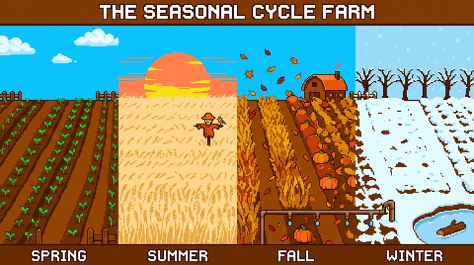 Free Seasonal Farm Cycle Image - Farm, Seasons, Pixel | Download at ...