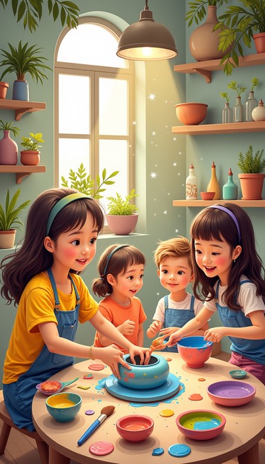 Child Creating Something Free Children Creating Pottery Image - Pottery, Ceramics, Children ...