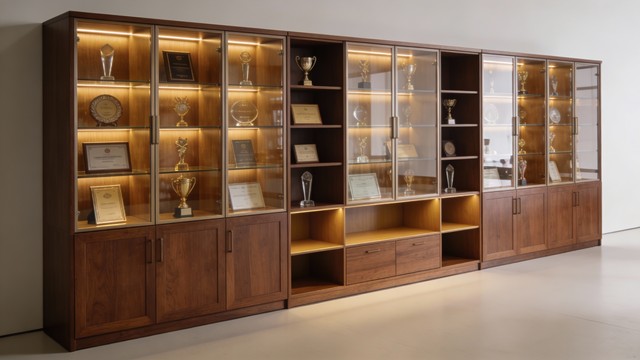 Free Glowing Trophy Display Image - Trophy, Cabinet, Mahogany ...