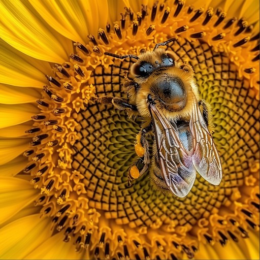 Free Bee on Sunflower Image - Bee, Sunflower, Pollen | Download at ...