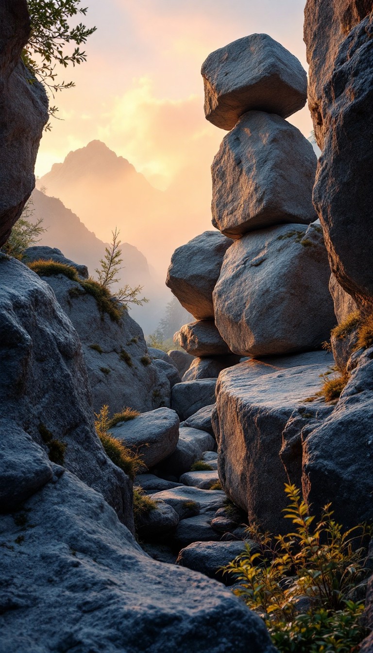Free Balanced Boulder Stack Photo - Boulder, Granite, Sunrise ...