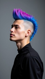Male Model Blue Mohawk Free Vibrant Mohawk Profile Image - Mohawk, Blue, Pink | Download at ...