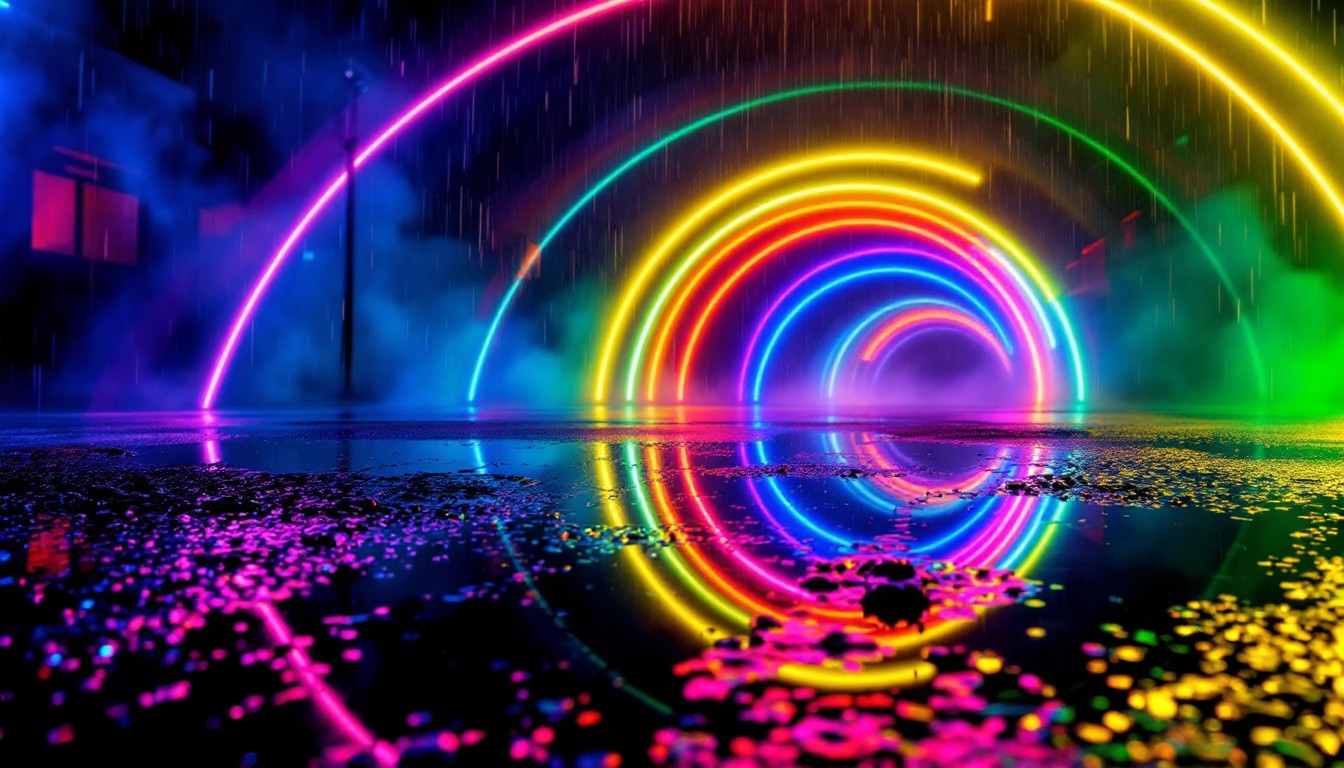 Free Neon Rainbow Reflections Image - Cyberpunk, Neon, Rainbow ...
