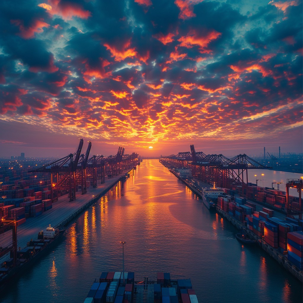Free Sunset Harbor View Image - Sunset, Harbor, Skies | Download at ...