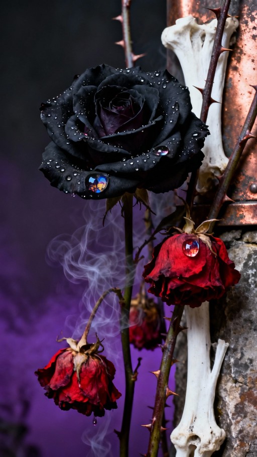 Free Midnight Floral Flame Image - Dark, Gothic, Roses | Download at ...