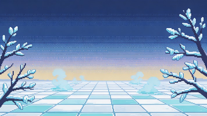 Free Frozen Pixel Dawn Image - Pixel, Retro, Winter | Download at StockCake