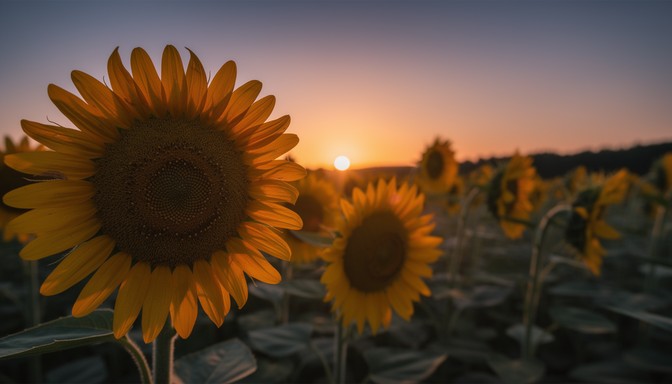Free Sunflower Field Sunset Image - Sunflowers, Sunset, Field ...