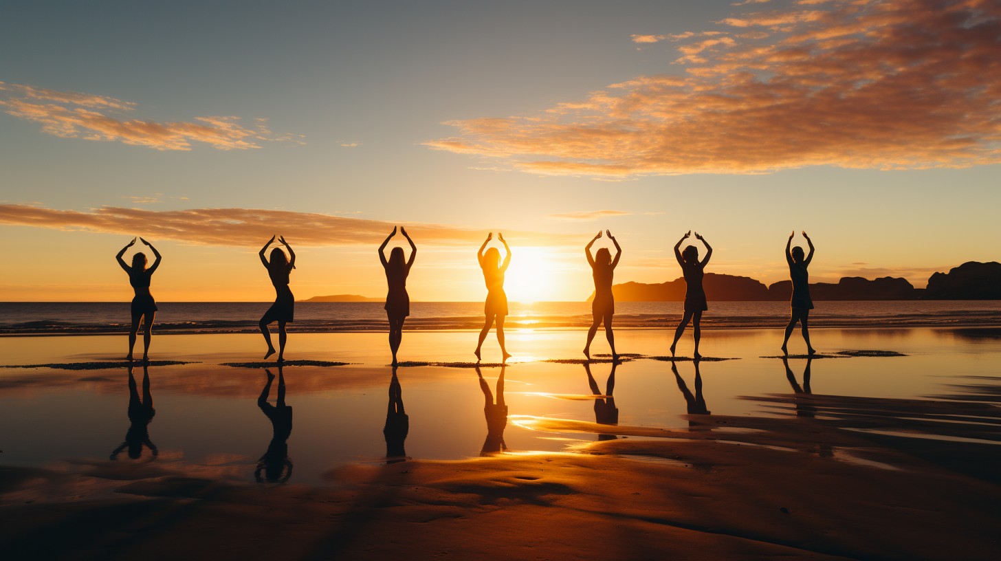 Free Sunset Yoga Silhouettes Image - Sunset, Yoga, Beach | Download at ...