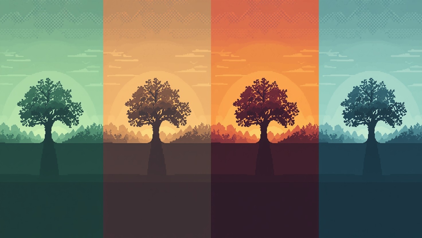 Free Four Seasons Tree Image - Pixel, Seasons, Tree | Download at StockCake