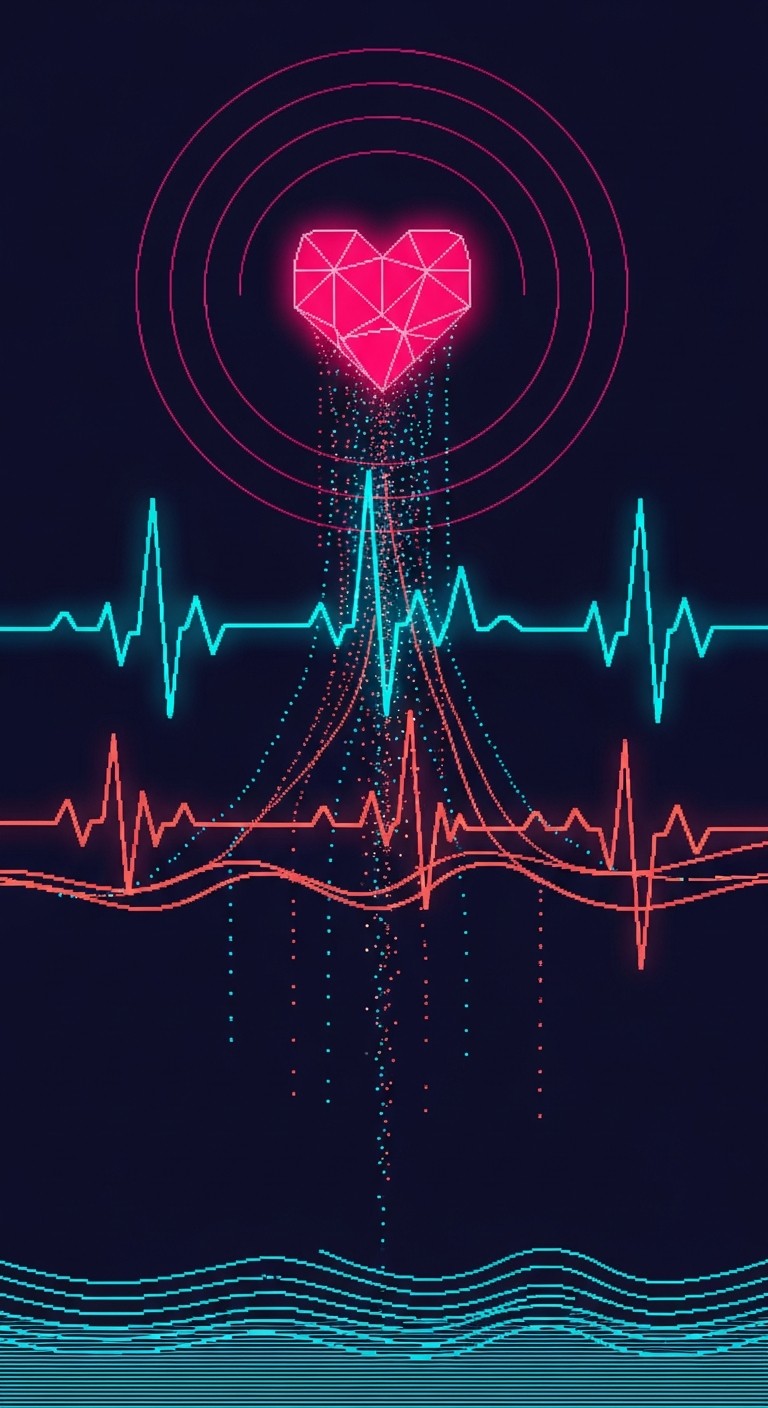 Free Heart Becomes Waves Image - Heart, Waves, Pixel | Download at ...