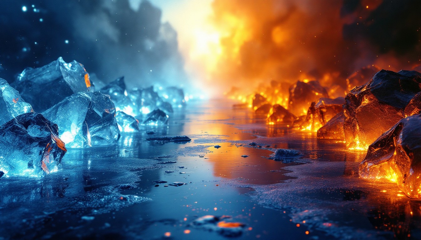 Free Fire Meets Ice Image - Fantasy, Ice, Fire | Download at StockCake