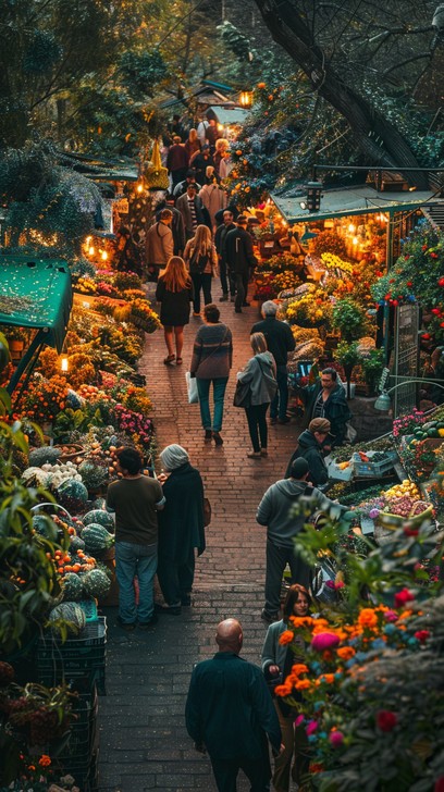 Free Bustling Flower Market Image - Flowers, Market, Customers ...