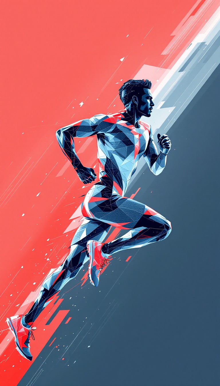 Running Geometrico Free Dynamic Geometric Runner Image - Runner, Geometric, Motion ...